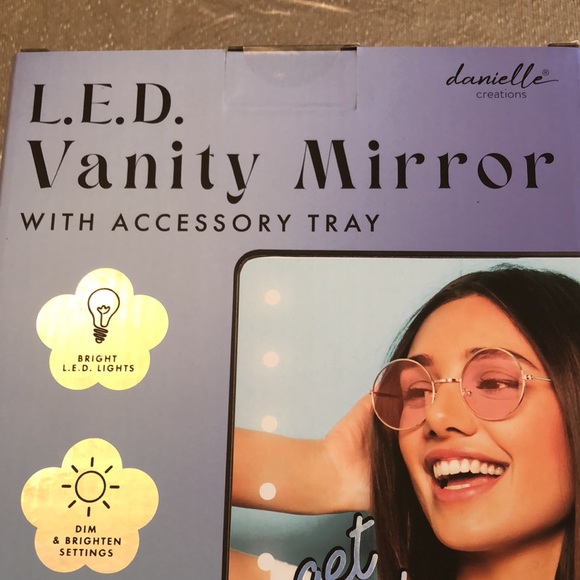 DANIELLE CREATIONS, L.E.D Vanity Mirror with Accessory Tray - Picture 2 of 12